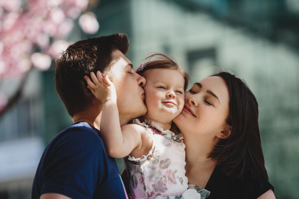 Family sharing meaningful holiday time together